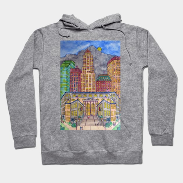 CesarVille Moon Over City Hall Hoodie by Mark's Garden Cards